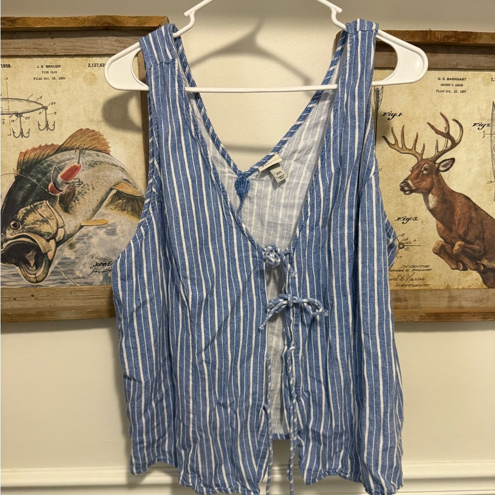 A New Day Blue and White Striped Set